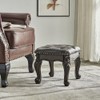 ZIRKOOON Small Foot Stool Square Leather Ottoman Foot Rest Cushion