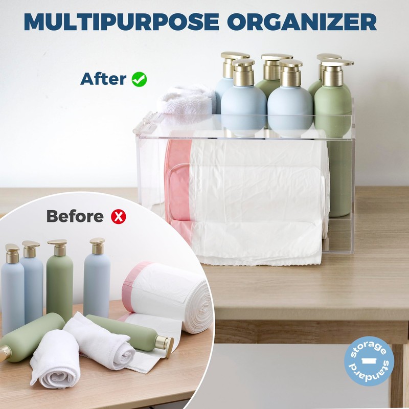 Storage Standard Trash Bag Kitchen and Bathroom Organizer - Large