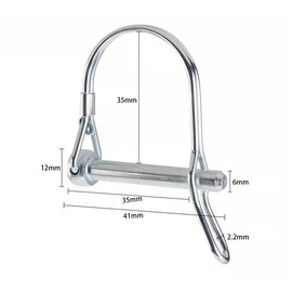 5Pcs Wire Lock Pin,Heavy Duty Safety Coupler Shaft Locking Pin with Ear,Hitch Pin,Wire Lock Trailers Pin for Farm,Garden 6*35mm