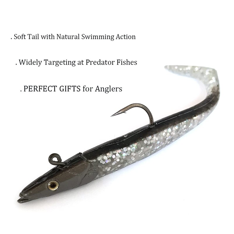 Jig Head Soft Plastic Fishing Lures with Hook Sinking Swimbaits