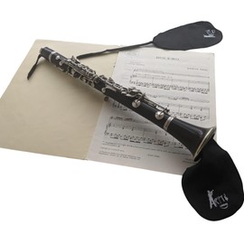 Eb Clarinet Pull-Through Cleaning Cloth 2 Piece Set Black Microfibre Specially Designed for Eb Clarinets - Supplied in a Pouch to protect your Clarinet from Moisture Exposure
