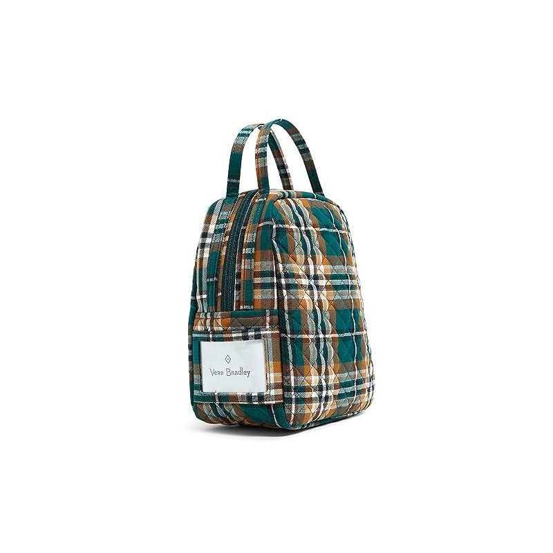 Vera Bradley Women's Cotton Lunch Bunch Lunch Bag, Orchard Plaid,