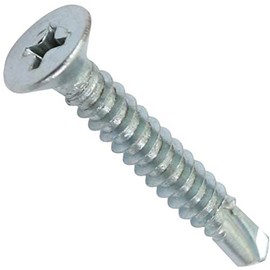 AERZETIX - C44704 - Set of 100 self-drilling self-drilling screws Ø4.8 x 32 mm with countersunk head - DIN 7504 P - with PH cross slot - made of galvanised steel - sheet metal cladding steel