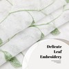 MRTREES Sheer Voile Curtain Valances, Leaves Embroidered Valance Curtains Rod