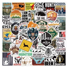 Go Hunting Stickers |50 Pcs Hunter Hunting Waterproof Vinyl Decals for Water Bottles Laptop Luggage Cup Computer Mobile Phone Skateboard Guitar Helmet Snowboard Décor