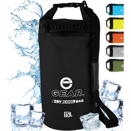 Enthusiast Gear Dry Bag Floating Cooler - Roll Top Insulated Backpack – Portable, Collapsible, Waterproof with Padded Shoulder Strap - Perfect for Kayaking Fishing Beach Hiking -15L