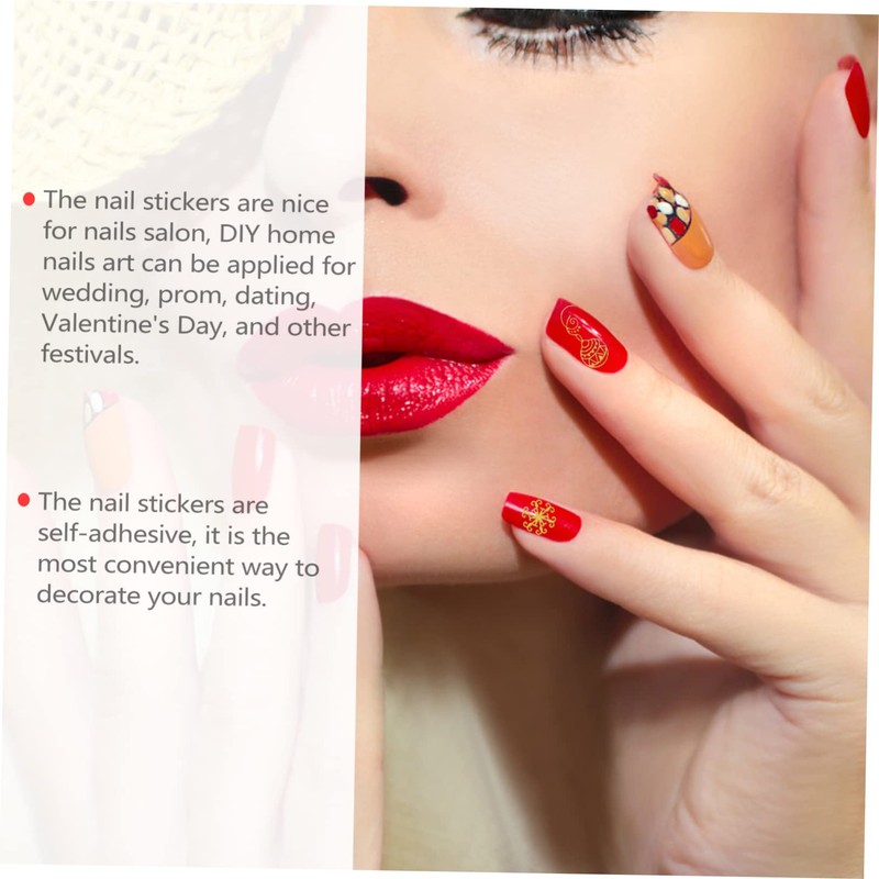 Healeved 3sets Cartoon Christmas Nail Art Stickers 3D Press Nails