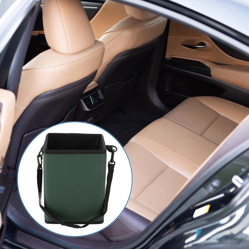 A ABSOPRO Car Trash Can Hanging and Foldable 6.3" Length