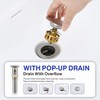 Kablle Bathroom Faucet with Pull Down Sprayer 3 Holes, Brushed