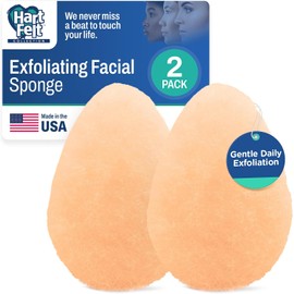 HartFelt 2 Esponjas Exfoliantes Faciales Suaves en Forma de Lágrima para Mujer | Esponjas Faciales Reutilizables para Limpieza Diaria | Discos Exfoliantes Faciales para Eliminar Piel Muerta, Suciedad