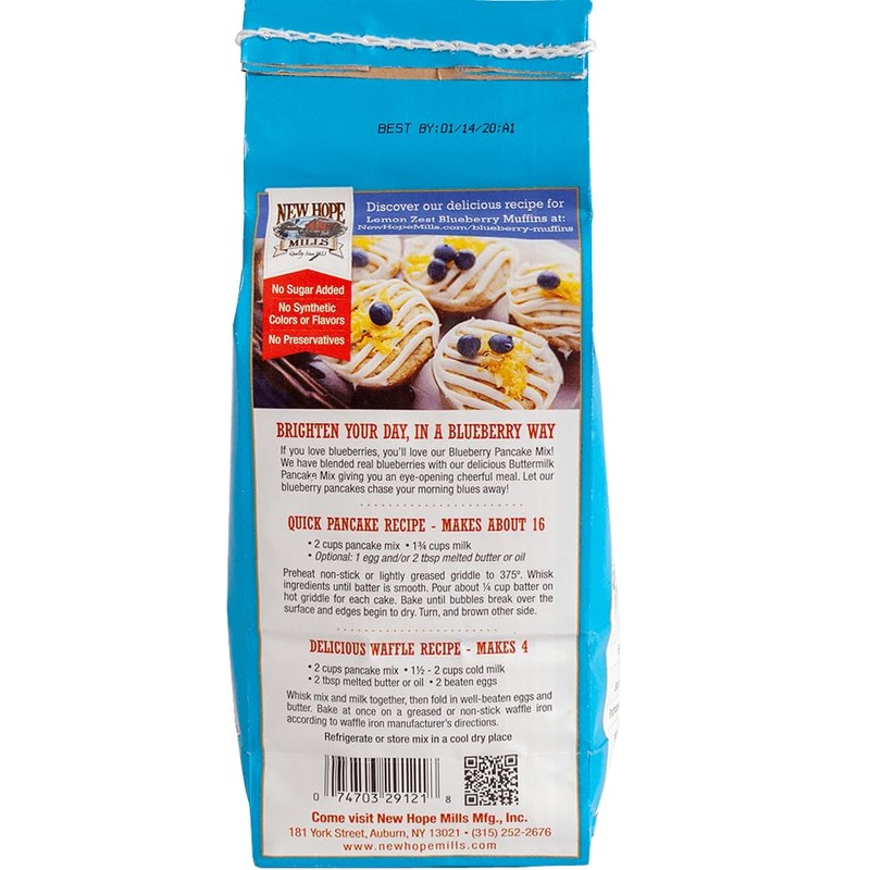 Blueberry Pancake Mix by New Hope Mills Bursting with Real