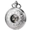TREEWETO Pocket Watch with Chain Men's Analogue Hand Winding Double