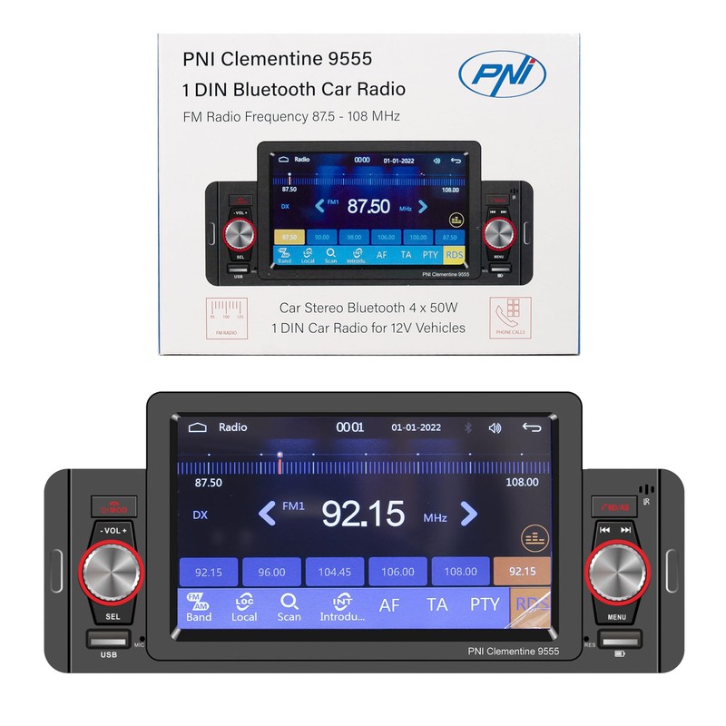 PNI Clementine 9555 Car MP5 Player 1DIN Display 5 Inch