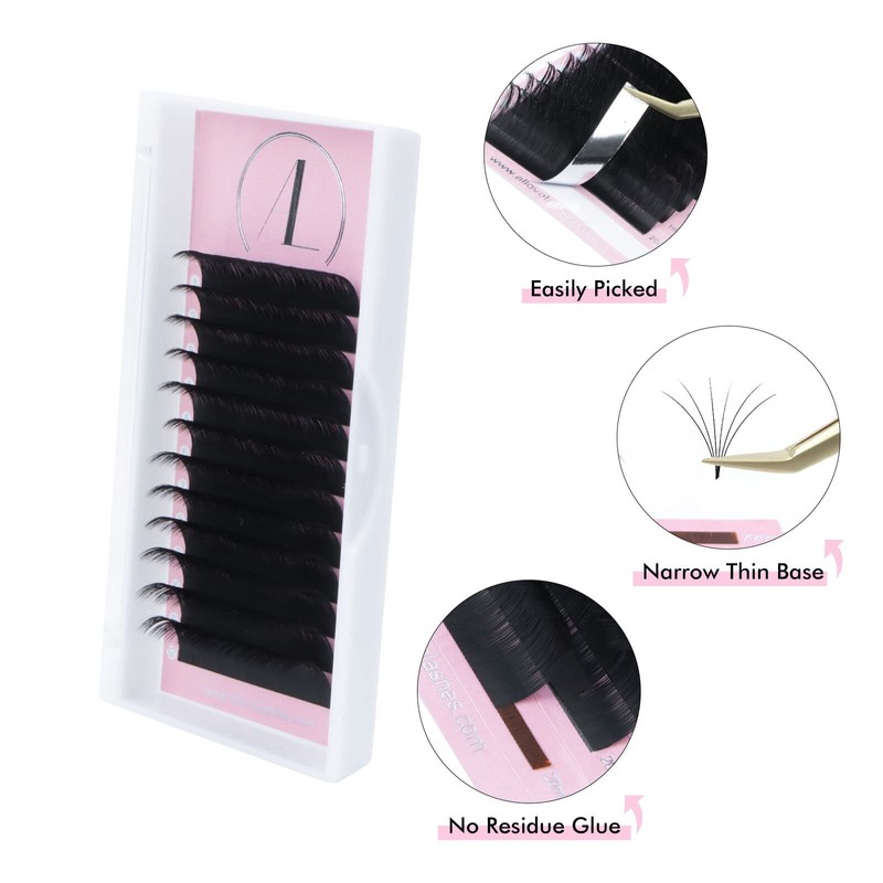 ALLOVE Eyelash Extension Classic 0.1 CC Curl 13mm Individual Single