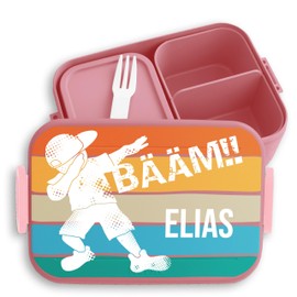 Children's Bento Box Midi Lunch Box for Mepal Bento Box - Statement - BÄÄM Child Dabbing Dab Youth Culture Lunch Box Boys Trend Movement Cool - 900 ml - Pink - Tree Gifts Vesperbox Name