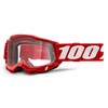100% MÁSCARAS Unisex Adult Accuri 2 Goggle Red-Clear Lens Glasses,
