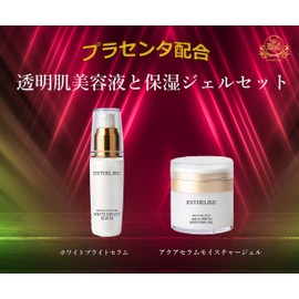 Esterike [Placenta Serum] Beauty Essence Lotion, 1.0 fl oz (30 ml) & Seaweed Moisturizing Gel, 1.8 oz (50 g), 2 Piece Set, Transparent Skin, Synergistic Effect, Aging Care, Salon Quality, Transparent