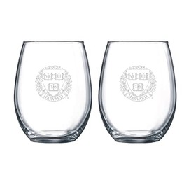RFSJ Satin Frost Logo Wine or Beverage Glass Set of 2 (Harvard)