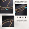 Auwoyss Turquoise Layered Head Chain Boho Star Hair Chain Forehead