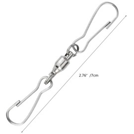 30 Pack Swivel Dual Clips, 2.76" Length Smooth Spinning Dual Clip Spiral Wind Spinner Hangers Twist Hanging Hooks for Windsocks, Plant, Flower, Bird Feeder, Kites, Lights, Flags, Lanterns, Party