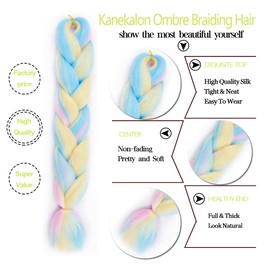 FANWYFYU Jumbo Braid Synthetic Hair 3 Pieces 24 Inches Kanekalon Hair Braiding Extensions for Crochet Twist Braiding Hair（MC14）