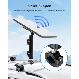 Starlink Mini Mount, Adjustable Mounting Kit with Pipe Clamp for Starlink Internet Kit Satellite, Car Roof Bracket for Tube OD 0.8-1.25", Clamp Mount Suitable for RV Yacht Camper Guardrails and more
