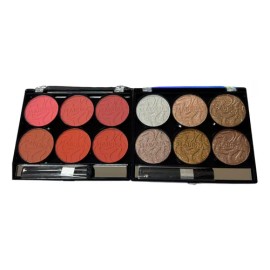 Paleta De Rubores Blush +iluminador Rosa
