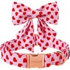 ARING PET Valentine's Day Dog Collar-Adorable Pink Heart Dog Collar