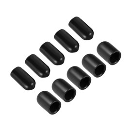 QUARKZMAN Pack of 50 Thread Protection Flexible Waterproof Rubber End Caps 9.5 mm for Furniture and Kitchen and Industry Black