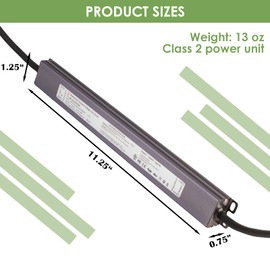 UL Listed 24v 60w Waterproof LED Light Power Supply Driver Class 2 100-277v AC to DC for LED Light Strip modules