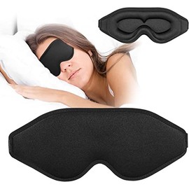 Antifaz para dormir para hombres y mujeres, antifaz para ojos con copa contorneada 3D mejorada,venda para los ojos, bloquea la luz, para transpirable y suave para dormir, yoga, viajar (negro)