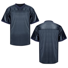 MESOSPERO Blank Football Jerseys for Men,Polyester Plain Football Shirt Pullover Sports Clothing S-3XL Black White Grey (#Blank Navy,X-Large)