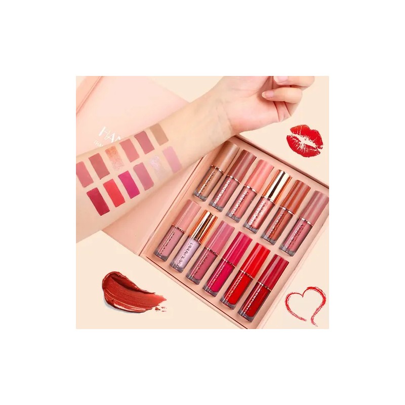 12 Colores Labiales Mate Larga Duracion Pintalabio Regalo