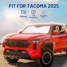 Car Window Shades for Toyota Tacoma 2024-2025, Privacy Window Covers 6PCS for Side, Rear & Windshield, Car Shield Sunshade for Privacy Protection, Heat Blocking, Camping and Parking