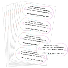 Adhesive Hygienes Try on Stickers 100 Pcs Protective Underwear Liners Swimsuits Label Stickers 4x2 inch Clear Adhesive Liners Strips Swimwear Sticker for Summer Beach Pool (Color 2)