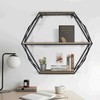 Oakrain Black Floating Wall Shelf, Hexagon Floating Shelves, Shelf Wall