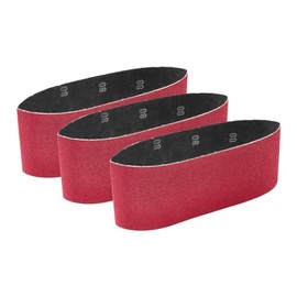 4 in. x 24 in., 80-Grit Sanding Belts with Zirconia Alumina Grain, 3-Pack, Mfr: 58888-A