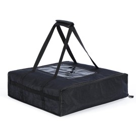 GNEGNI LIFE Pizza Bag, Foldable Insulated Cooler Bag, Thermal Pizza Delivery Bag for Takeaway Cold and Hot Foods, Pizza, Restaurant, Uber Eats, black, Pizza bag