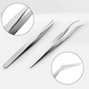 Gebogene Pinzette, Stumpfe Pinzette, 4 Stück 14 cm Precision Tweezers