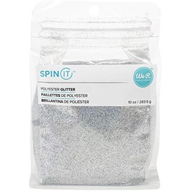 We R Memory Keepers 0633356606079 Glitter Spin It-10 Ounce-Extra Fine-Sliver, Silver Holographic