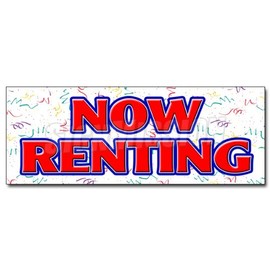 SignMission 12" Now Renting Decal Sticker for Lease Rent Office Retail Space Apartment