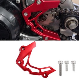 Canitu Red Front Sprocket Cover Guard,Motorcycle Aluminum Chain Guard Sprocket Engine Cover Case Saver Protector Engine Case Protection for Kawasaki KLX110 2002-2023 KLX110L 2010-2023