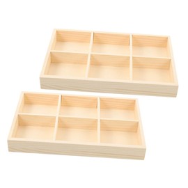 Zerodeko Wooden Storage Divider Box with Compartments Stylish Organizer for Home Office and Kitchen for Crayons Stationery and Items Compact Design for Easy Desktop Display