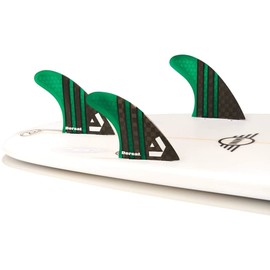 DORSAL Surfboard Fins Thruster 3 Set FCS Compatible Medium Green