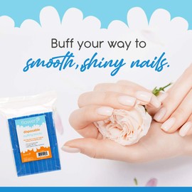 Flowery Disposable Buff Blocks Blue 180/Grit, Nail Polishing Buffer, Nail Care Tool to Prep, Shape and Smooth Nails for Perfect Manicure and Pedicure, 100 pcs (DFBB-100)