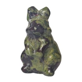 Bacatgem Natural Dragon Blood Jasper Hand Carved Rabbit Statue,1.5 Inches Crystals and Healing Stones Animal Figurines Gemstone
