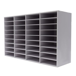 MhdunueSK Literature Organizer, Desktop File Sorter Mail Center, Paper Storage Cabinet with 36 Slots Compartments for Home School Office (36 Slots White)