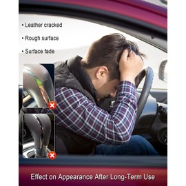 AUGREX Gear Shifter Knob for Buick Verano 2012-2017 Gear Shift Knob Leather Car Stick Lever Handle Shifter Head Transmission Gear Shift Lever Knob, Brown