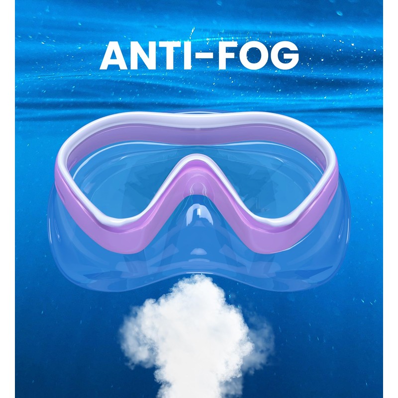 Aegend Kids Swim Goggles with Nose Cover, Snorkel Diving Mask