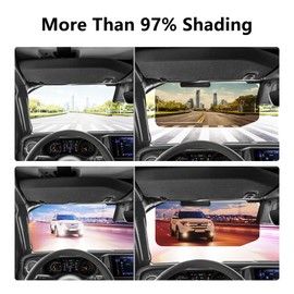 Sun Visor Extender for JL/4XE/JT,Stray Light, Sunvisor Extension, Anti Glare Polarized Sun Blocker for Cars, UV, Snow Blindness Protector, Safe Driving Extension, Universal Black
